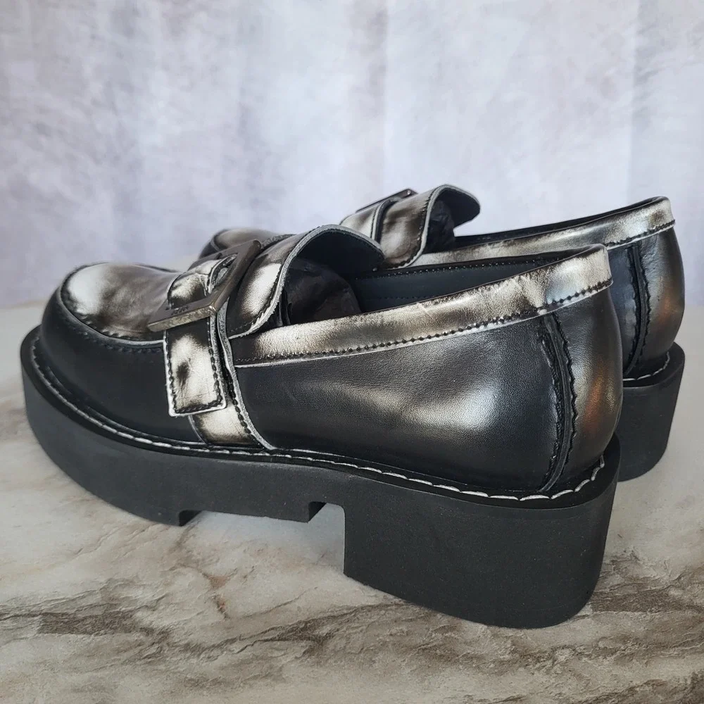 GCDS Clarks Split Toe Monk Strap Platform Loafers SAMPLE Men's Size 7.5 Black